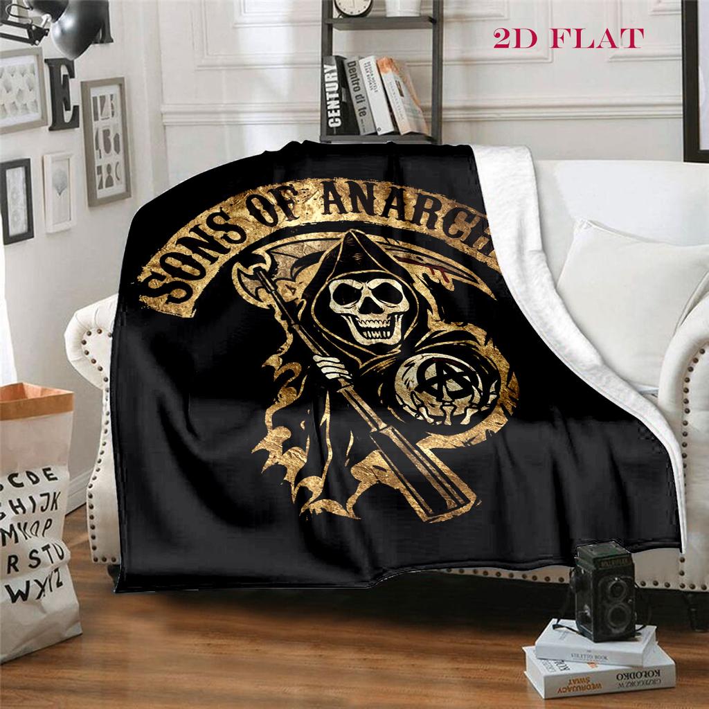 Reaper's Rebellion: Sons Anarchy Blanket Suitable for All Seasons Soft and Comfortable Office Rest Blanket Sheet Digital Printing