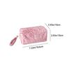 Plush leopard print makeup bag, student portable stationery bag, pencil case, desktop storage bag, sanitary napkin storage bag