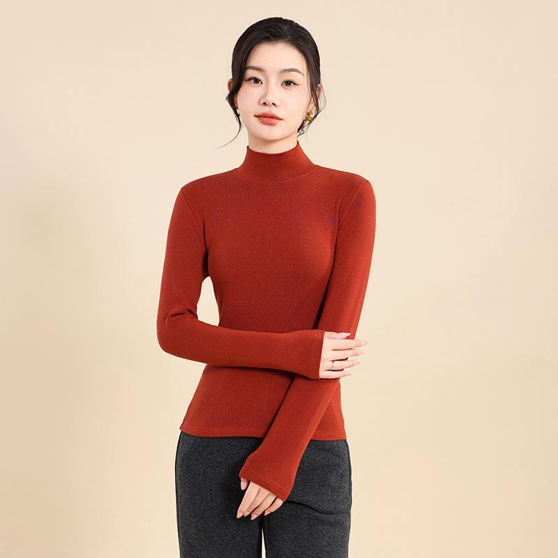 2024 Autumn/Winter Women's High Neck Wool Long Sleeve Slimming Sweater