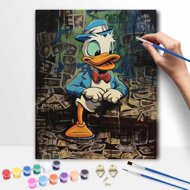 Disney Oil Painting Donald Duck Graffiti Art Handmade Diy Painting Home Decoration Gift