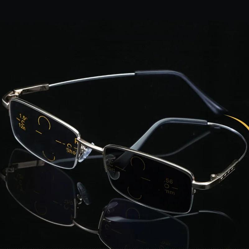 Business Männer Bifokale Lesebrille Luxus Outdoor Farbwechsel Photochrome Sonnenbrille Fertig Prescritpion Brillen Bis + 4,0