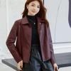 Autumn Winter New PU Leather Vintage Women's New Casual Fashion Short Elegant Jacket All Match Chic Top