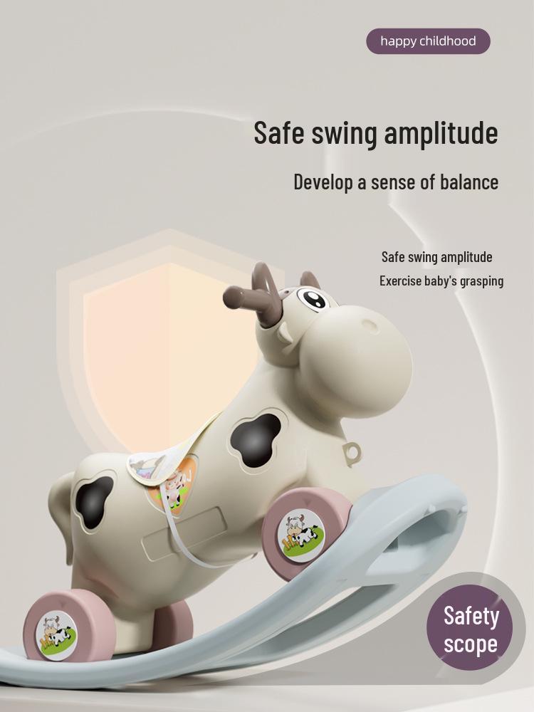 2-in-1 Wooden Rocking Horse for Kids: Rocking Chair & Sliding Car, Ideal Birthday Gift for Ages 1-6.