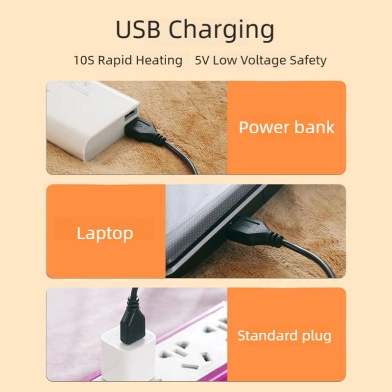 USB Electric Heated Throw Blanket with Hand Warmer Pocket Portable Safe Warming Up For Family Use Indoor Outdoor
