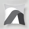 Black White Gray Geometric Series Printed Pattern Square Cushion Cover for Home Living Room Sofa Office Decoration Pillowcase