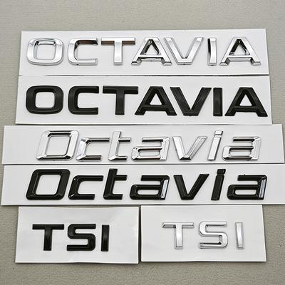 3D ABS Chrom Schwarz Logo OCTAVIA TSI Emblem Buchstaben Auto Heckklappen Emblem Für Octavia 1 2 3 4 A5 A7 MK3 Aufkleber Zubehör