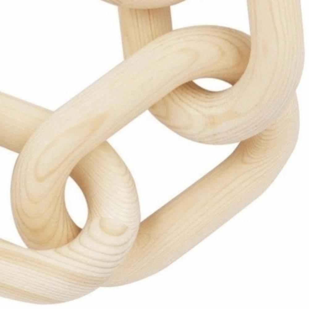 White, Brown Wood Chain Ornament Indoor Wooden Ornament  Home Furnishing Match