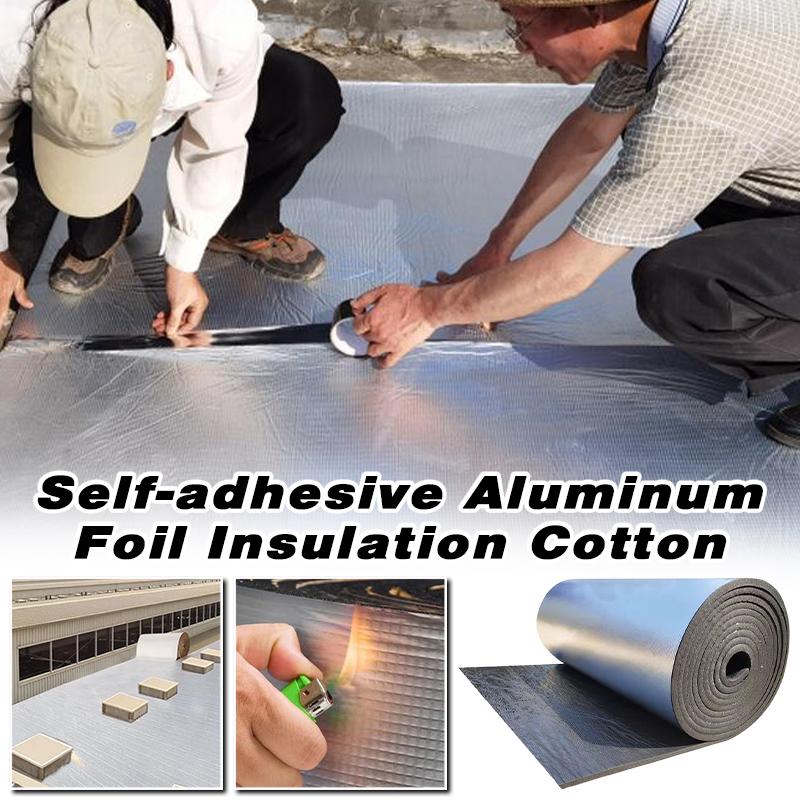 2M Samoprzylepna Bawełna Izolacyjna z Folii Aluminiowej Film Naprawczy Uszczelniający Dach Dźwiękoszczelny Film Anty-UV Ognioodporna Podkładka Gumowa