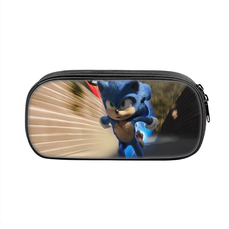 Sonic Cartoon Character Printed Student Single Layer Stationery Storage Bag For School And Gift