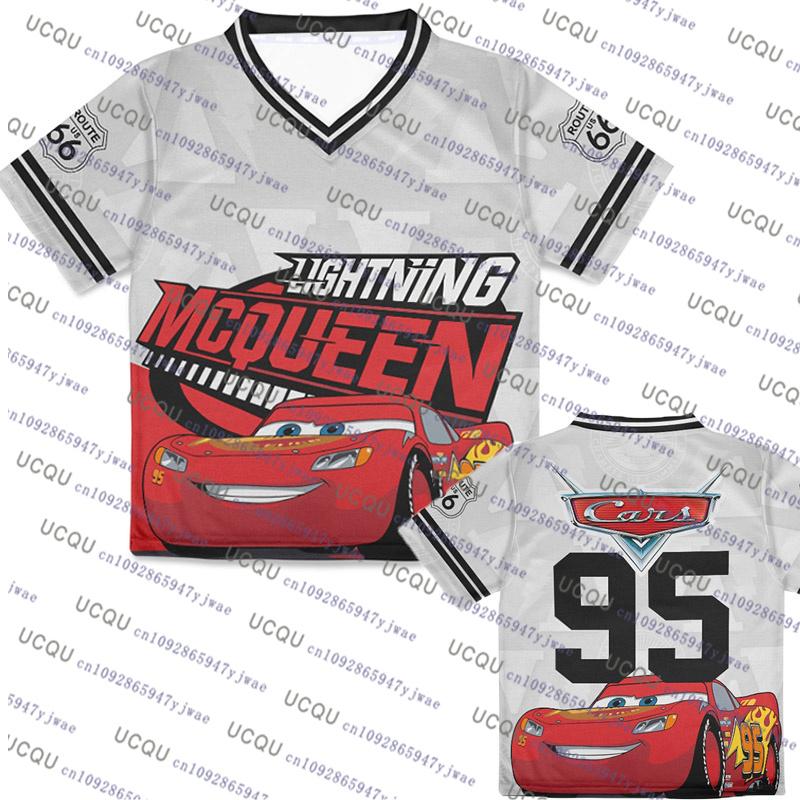 2026 The Cars Saetta McQueen N.95 Top Sportivi Estivi Uomo Donna Maglietta Stampa 3D Asciugatura Rapida Oversize T-shirt da Spiaggia Abbigliamento