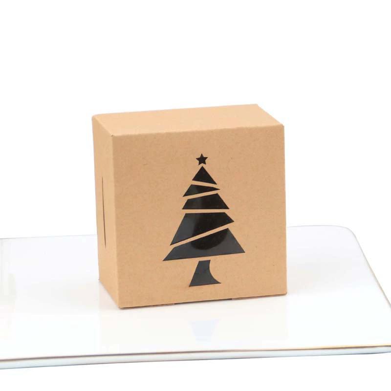 

WTEMPO 20 ШТ. 6,3*10*10 СМ Різдвяна вечірка Невеликі подарункові коробки Цукерки Печиво Шоколад Пакувальні коробки Прозоре вікно Крафт-папер Коробки для тортів 20pcs