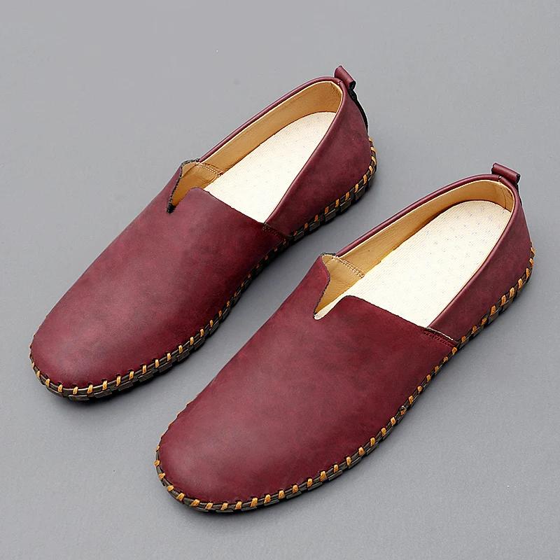 Fashion Outdoor Casual Shoes Handmade Moccasins Leather Loafers Men Driving Shoes Size 39-48 Summer Sandals for Man Zapatos Para Hombre
