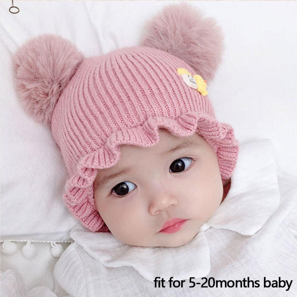 Knitted Beanie Cap Cute Pullover Hat Fashion Warm Hat  for Baby