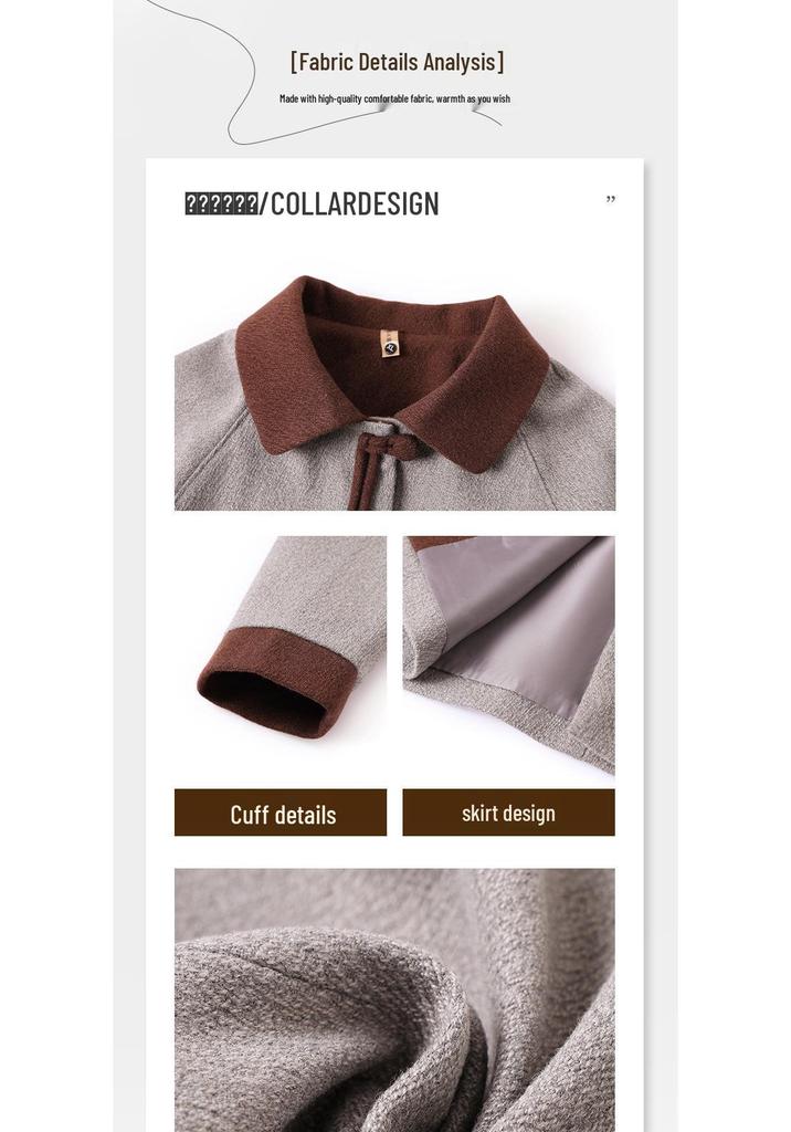 Mom's 2026 Stylish Wool Coat - Spring/Autumn Fashion for Middle-Aged & Elderly Women, Perfect Mother's Day Gift