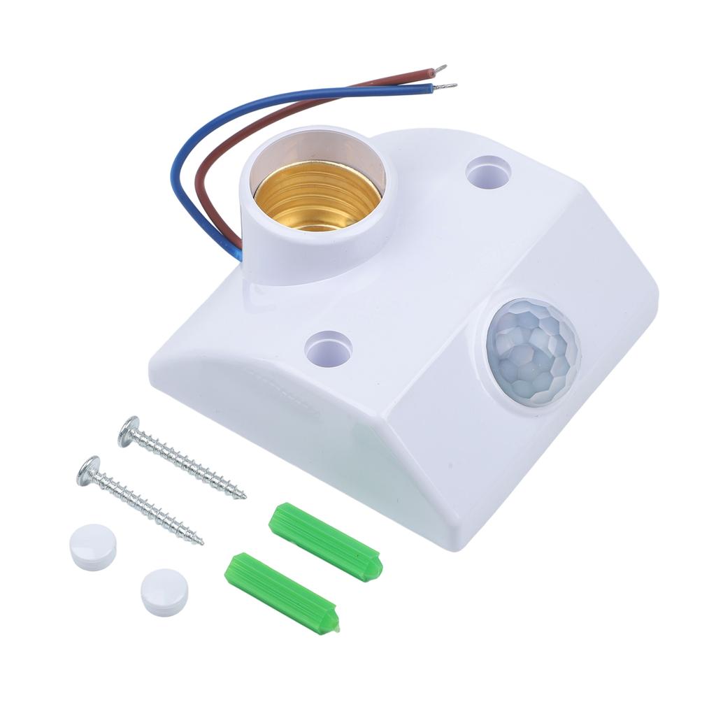 1X Human Body Induction Plastic Lamp Holder For E27 Bulbs AC110-240V LED Automatic Human Body Infrared IR Sensor Lamp Holder