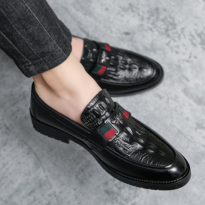 Leather Shoes Autumn Dress Casual Soft Sole Inner Height Increase Hair Stylist British Pointed Head Winter Velvet