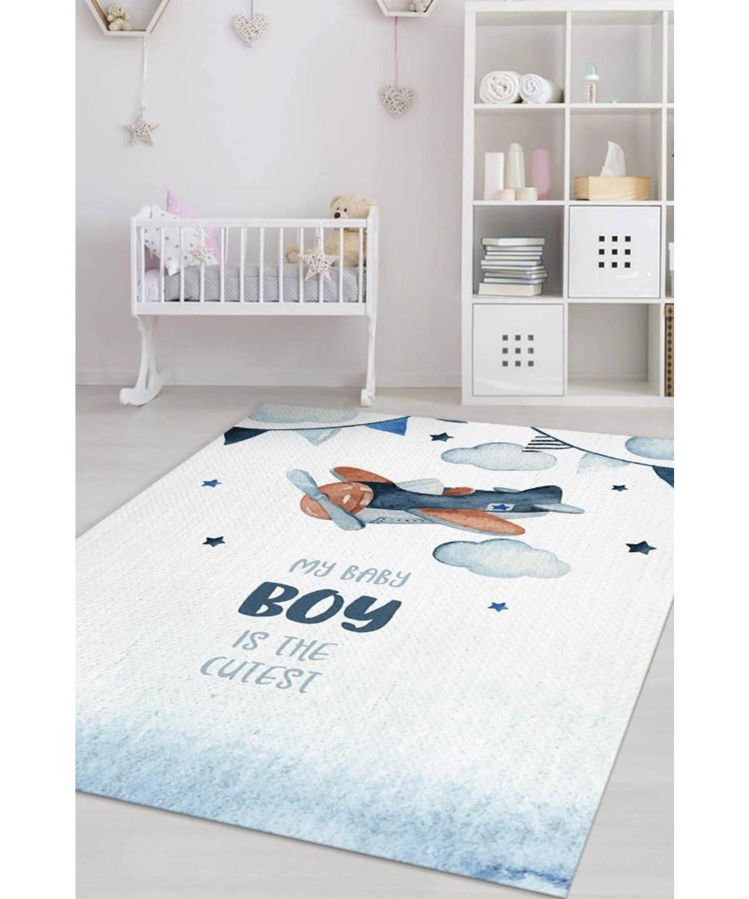 

Моющийся нескользящий декоративный ковер My Sweet Son на хлопковой основе для детской комнаты