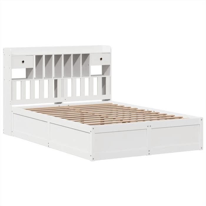 VidaXL Cadre de lit sans matelas blanc 160x200 cm bois de pin massif, lit, cadre de lit en bois massif, meuble de chambre à 3323489