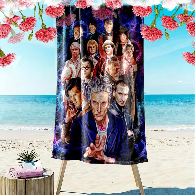 Doctor Who Print Beach Towel, Large Soft Quick Dry Towel for Beach Camping Swimming