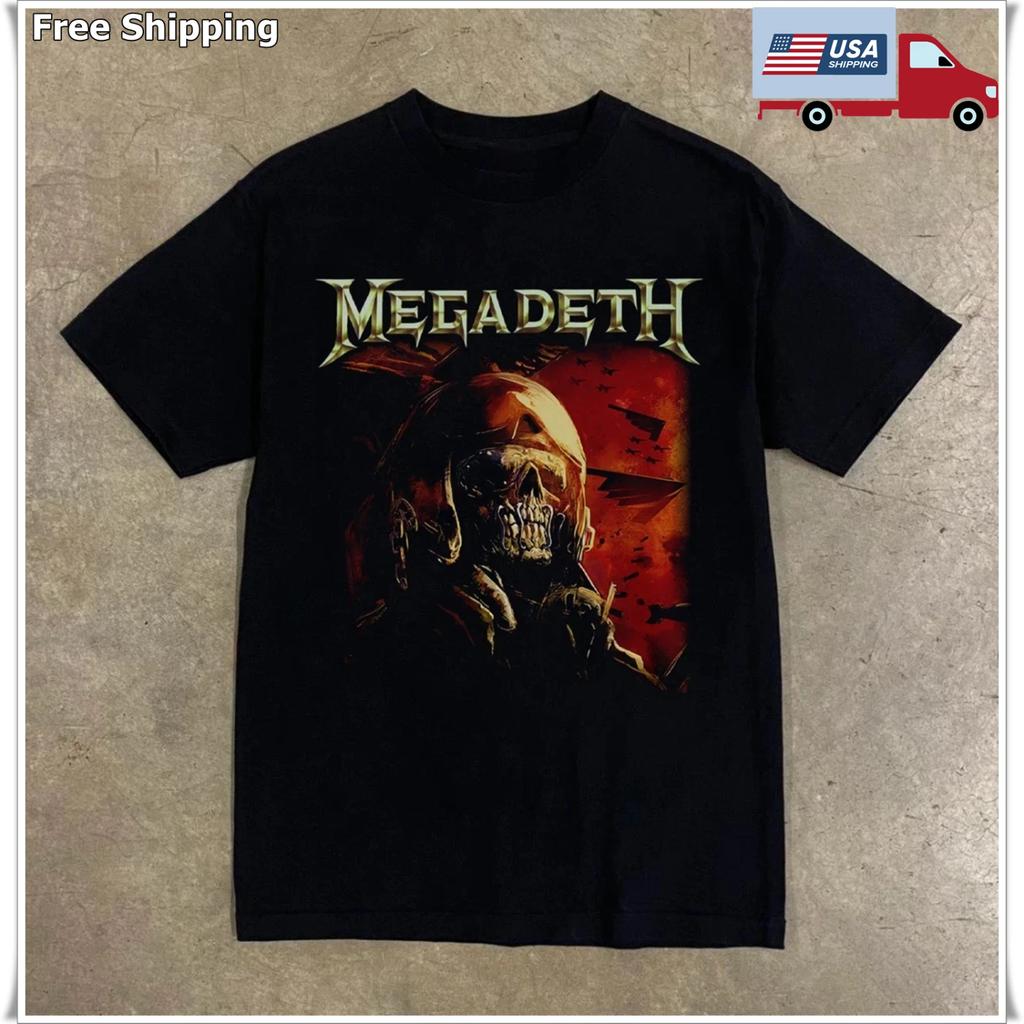 Megadeth Fighter Pilot T-shirt, Unisex Black T-shirt, Size S-