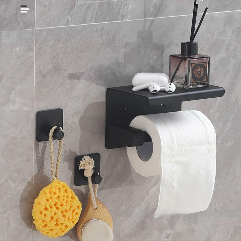 With Storage Rack Toilet Roll Holder Stainless Steel Bathroom Tissue Dispenser  Bedroom