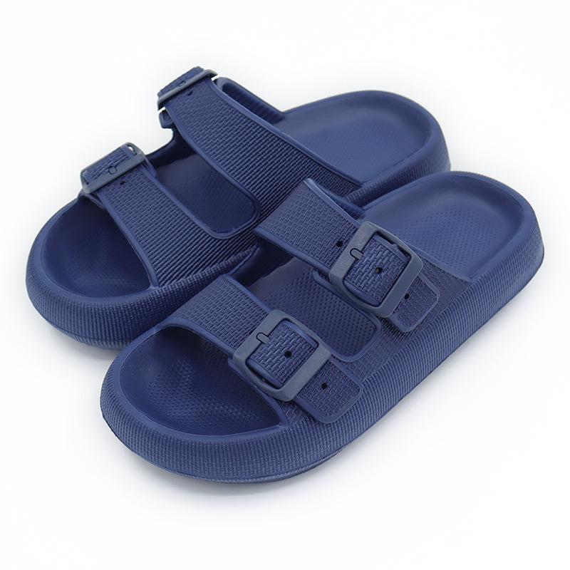 2025 Thick-Soled Double Buckle EVA Sandals: Step-On-Comfort for Couples, Women, Indoor/Outdoor Use