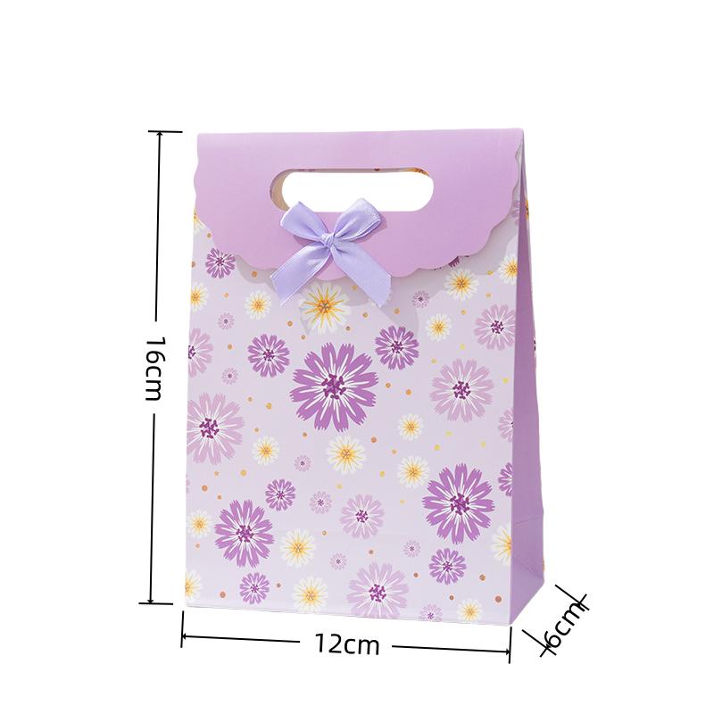 StoBag Floral Print Ribbon Gift Wrapping Bags Paper Candy Bags with Handles Birthday Wedding Favors Packaging Bags for Sweets
