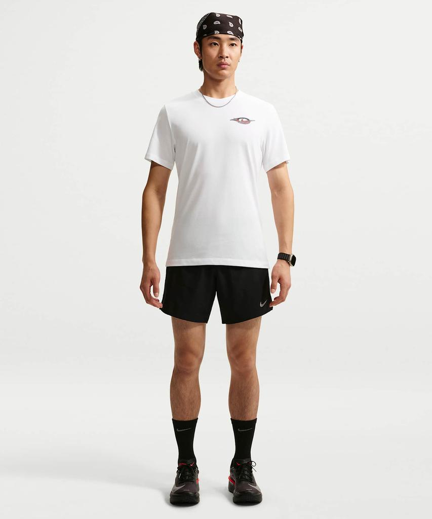 Nike Dri-Fit Running T-Shirt M - White:Fusion Red:Black / Im5320-100