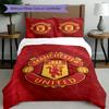 3pcs Duvet Cover Set (1*Duvet Cover + 2*Pillowcase, Without Core),Football United F.C Print Bedding Set, Bedroom Decor, All‑Season, Birthday Gift