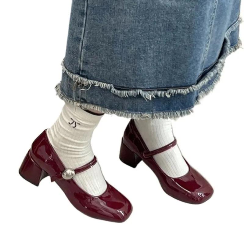 Women High Heels Shoes 2025 New Mary Jane Sandals Designer Loafers Shoes Summer Chunky Lolita Pumps Dress Party Zapatos Mujer