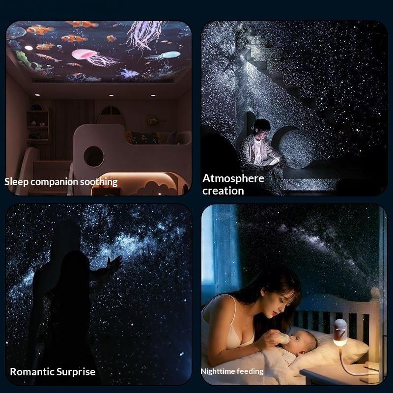 Mini Galaxy Star Projector Night Light Home Background Atmosphere Light Bedroom Car Decoration Children'S Gift