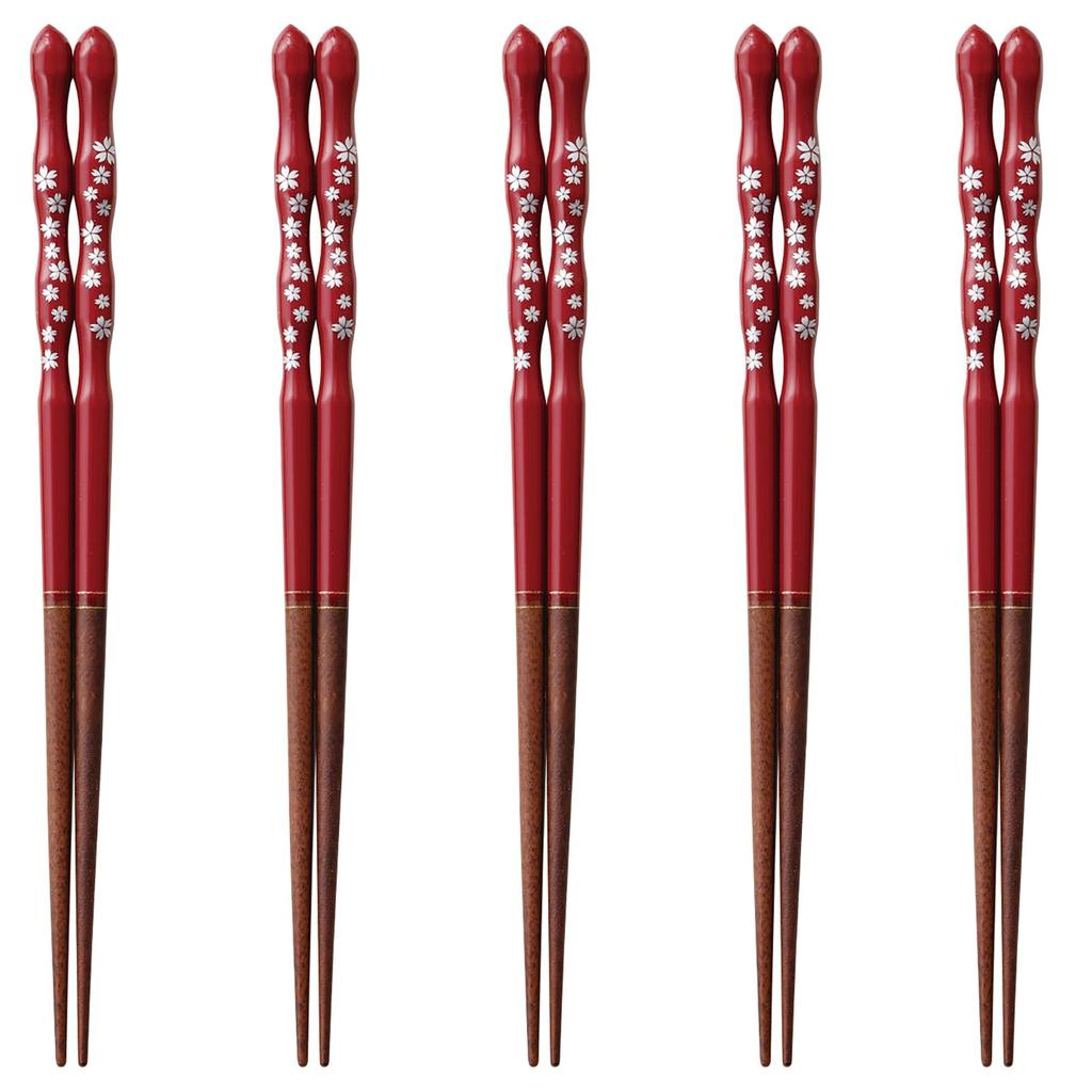 Fröhliches Spülmaschinenfestes Set aus PID7168 J-kitchens Essstäbchen, 5, Material Holz, Sicher, Japan,