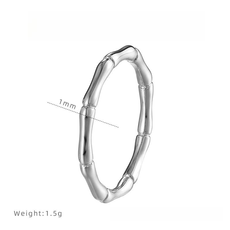 New Chinese-style Gaosheng Bamboo Ring Titanium Steel Vacuum Electroplating Index Finger Ring Women's National Style Accessories