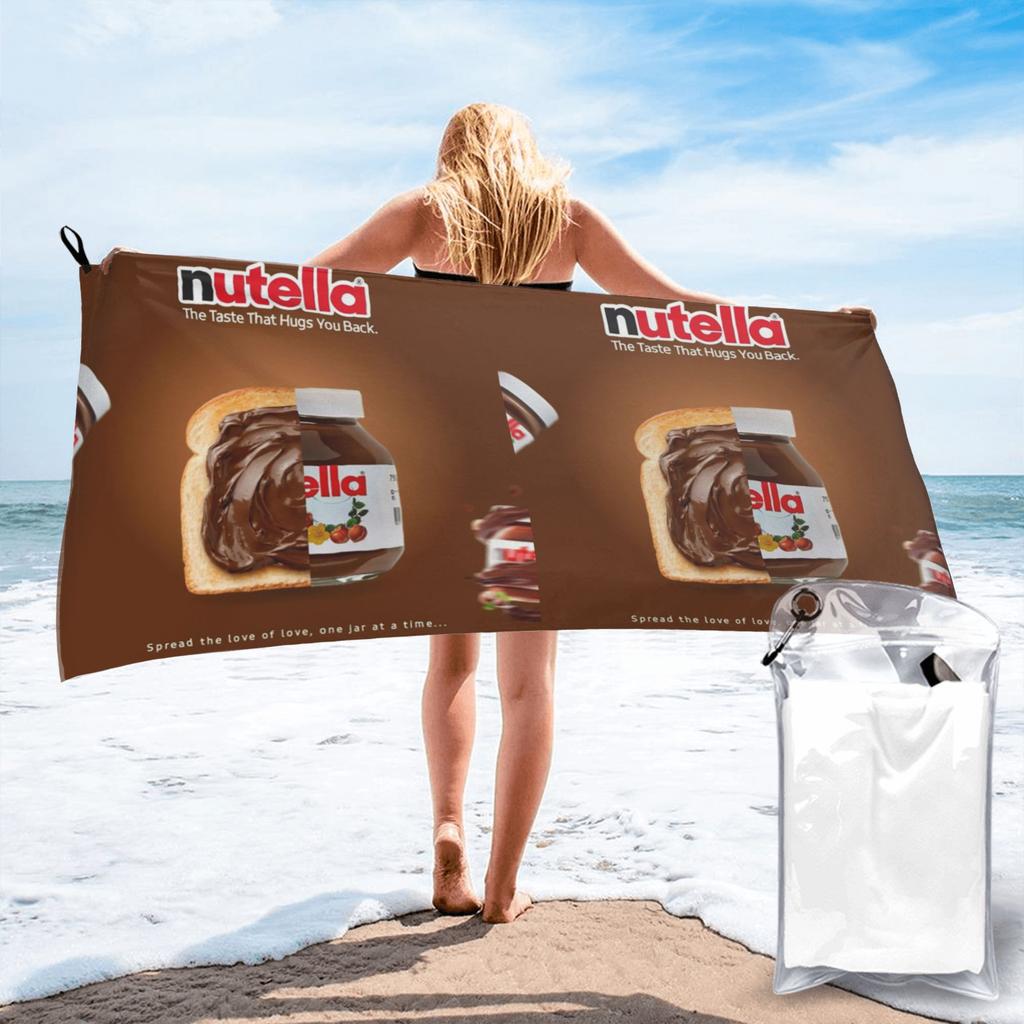 Nutella Cutie Beach Towel Soft Microfiber Quick Dry Absorbent Quick Towels For Mountain Climbing