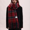 Plush Plaid Wool Scarf Mohair Long Shawl Elegant Winter Cashmere Scarves  Student