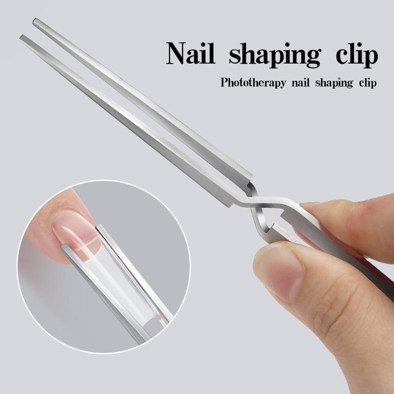 Professional Steel Nail Art Shaping Tweezers Clamp Nail Clip For Precise Manicure Control Comfortable Ergonomic Grip