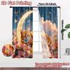 2pcs, 2D FLAT PRINTING Curtains (Without Rod) Moonlit Cat Popular Curtain Cloth Versatile Fabric Curtains Decorations For Home