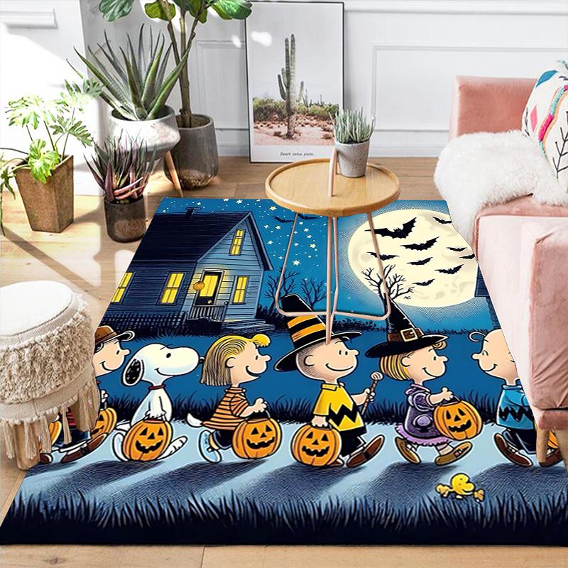 1Pc Pumpkin Parade Moonlight Rug Office Carpet Indoor Outdoor Doormat Nonslip Soft And Comfortable Living Room Christmas Halloween Gift D918101