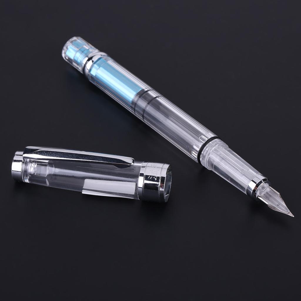 4Pcs 0.5mm F Point Transparent Fountain Pen Stationery Supplies for Office Home Daily Writing