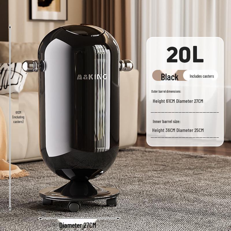 High-End Large Capacity Trash Can with Lid – Elevated Design for Kitchen & Living Room, No Bend Needed, Stylish & Sophisticated Appearance