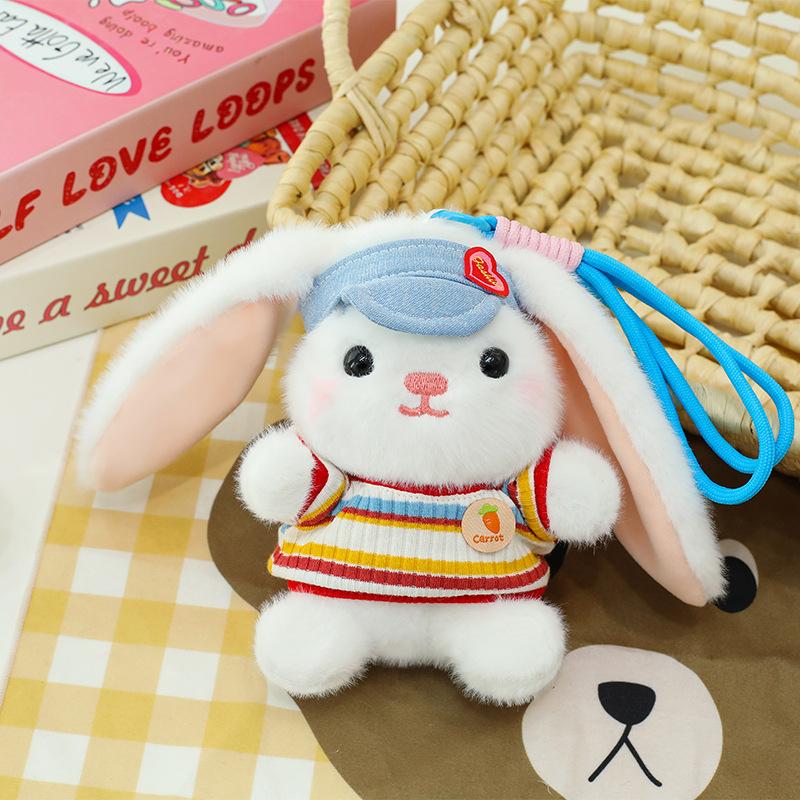 Cute Koala And Bunny Plush Keychain Mini Cartoon Doll Pendant Adorable Desk Companion Toy