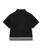 Yale Women'S Crop Banded Polo Shirt_Black