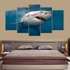 5 Pieces Canvas Art Great White Shark Poster Painting Home Decor Living Room Modular Picture Print Bedroom Mural