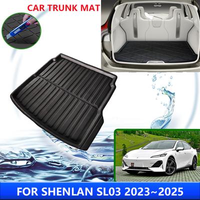 Tapete de porta-malas de carro para Changan Shenlan Deepal SL03 C385 2024 2024 2025 Tapetes de bandeja de piso, revestimento de armazenamento de carga traseira, capas, acessórios