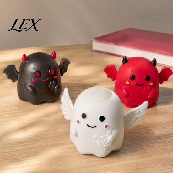 Ghost Desk Accessories Halloween Squeeze Toy, Angel Demon Stress Relief Party Favors Slow Rebound Ball Fidget Anxiety Toys