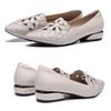 Soft Leather Carved Hollow Women's Leather Shoes Moccasin Work Shoes Cusp Thick Heel Soft Sole Sandals Comfortable Fashion Spring Summer