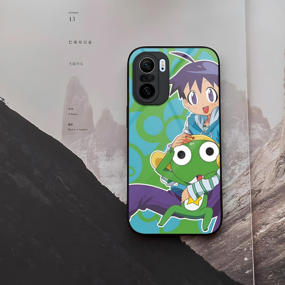 Cartoon Keroro Gunsou Frog Phone Case Tempered Glass For Xiaomi 15 14 12 Lite Pro 13 11t Lite POCO M6 M5 X6 X5 X3 F5 F6 Pro Cove