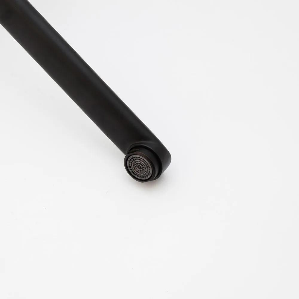 Torayvino Mattschwarz Messing Langer Griff Badezimmer Waschbecken Armatur Medizinische Hygiene Armaturen Aufsatz Armatur Kalt- und Warmmischer