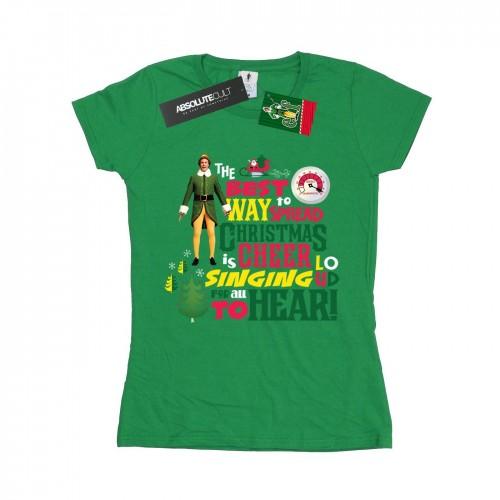 

Elf Womens/Ladies Christmas Cheer Cotton T-Shirt білий