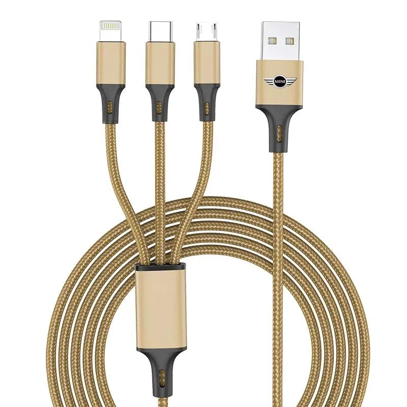X5 B4 For Bmw Mini Emblem Three-in-one Car Superstrong Fast Charging Data Cable For MINI Cooper F54 F55 F56 R56 R60 SONE Roadste